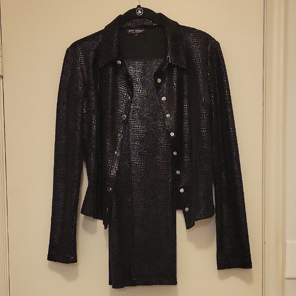 Betsey Johnson Shimmering Black Blazer